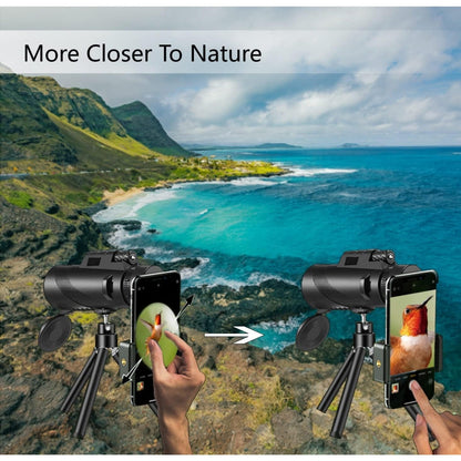 10x42 HD Monocular Telescope with Phone Adapter & Tripod – FMC Lens Compact Scope for Bird Watching, Wildlife, Hiking, Camping, Concerts & Sports – Black & Green, Christmas Gift