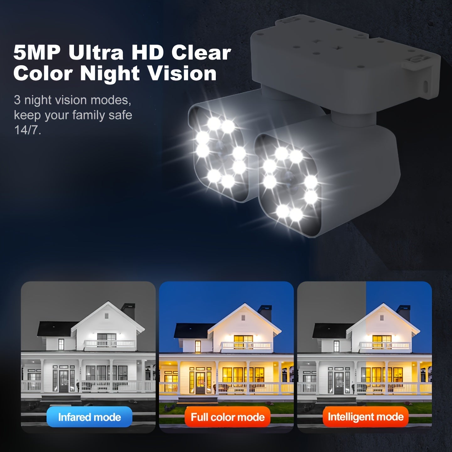 Dual Lens PTZ Security Camera Outdoor WiFi – 360° Pan Tilt Zoom 5MP, 10x Electric Zoom, Motion Detection, Two-Way Audio, Siren Alarm, Color Night Vision, App Control, Home Surveillance Camera
