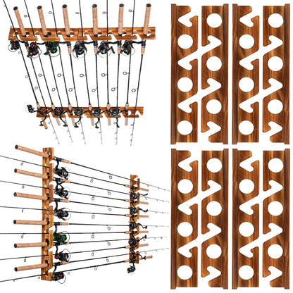 Fishing Rod Rack Wall & Ceiling Mounted – Holds Up to 12 Rods, Modular Garage Storage Organizer for Fishing Poles, Easy Install, Great Fishing Gift for Men & Women