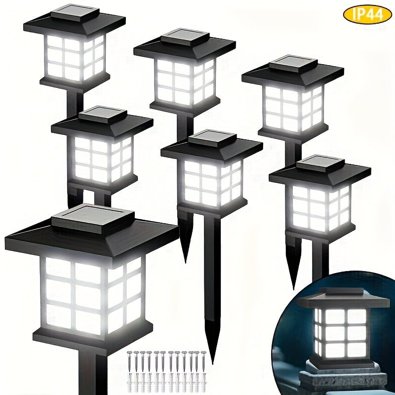 Solar Outdoor Garden Lights 6/12/24 Pack IP44 Waterproof | Warm White Colorful LED Landscape Pathway Lights for Yard Courtyard Patio Holiday Decoration – Auto On/Off