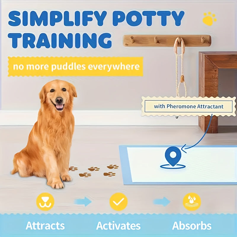Super Absorbent Pet Pee Pads 23.62" x 23.62" – Bulk 50 to 400 Count Leak-Proof Disposable Training Pads for Dogs, Puppies, Cats & Rabbits, Odor Control, Great Value Pack