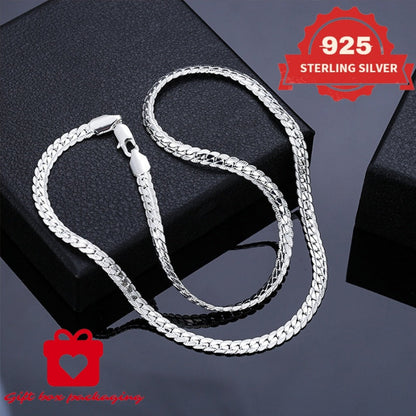 925 Sterling Silver Snake Chain Necklace Handmade for Men & Women – Dainty Serpentine Link, Gift Box Included, 18–24 Inch, Perfect Birthday, Christmas & Valentine’s Day Gift (6.25g)