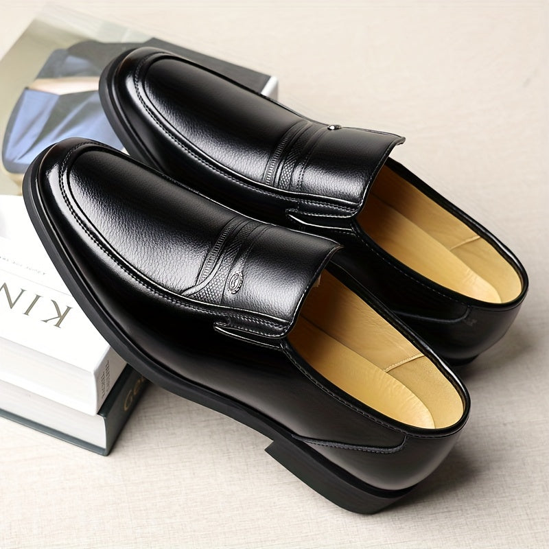Men's Oxford Dress Shoes Formal Slip-On Business Loafers High Quality Fashion Leather Look Footwear for Men Extra Large Sizes US 7-13 Black