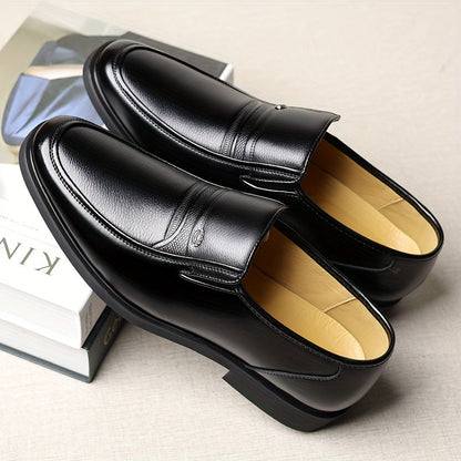 Men's Oxford Dress Shoes Formal Slip-On Business Loafers High Quality Fashion Leather Look Footwear for Men Extra Large Sizes US 7-13 Black