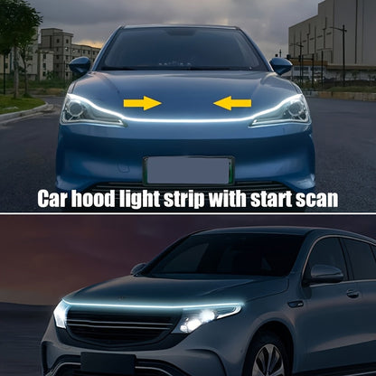 70 Inch LED Engine Bay Light Strip White High Brightness 2000-3000 Lumens Auto Welcome Mode Steering Effect 12V Hardwire for Cars SUVs - Under Hood Ambient Lighting