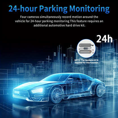 360° Dash Cam 3/4 Channel 1080P HD with Night Vision WDR G-Sensor Loop Recording 24/7 Parking Monitor WiFi, Multi-Lens Car Camera System for Full Coverage Zero Blind Spots