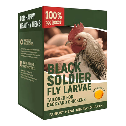 Dried Black Soldier Fly Larvae for Chickens – High Protein 43% & 85x More Calcium Than Mealworms, Non-GMO Natural BSFL Treats for Laying Hens, Ducks, Quail, Birds & Reptiles, 2LB / 5LB / 10LB