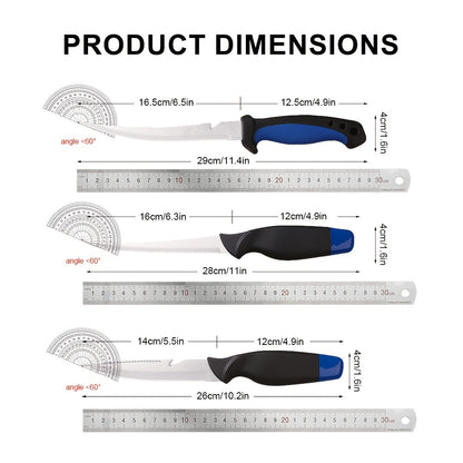 3 Piece Fishing Knife Set with Stainless Steel Blades, Fish Fillet Boning Gutting Knives with Cut Resistant Gloves, Fishing Line Cutter & Cord – Unique Fishing Gift for Anglers & Campers