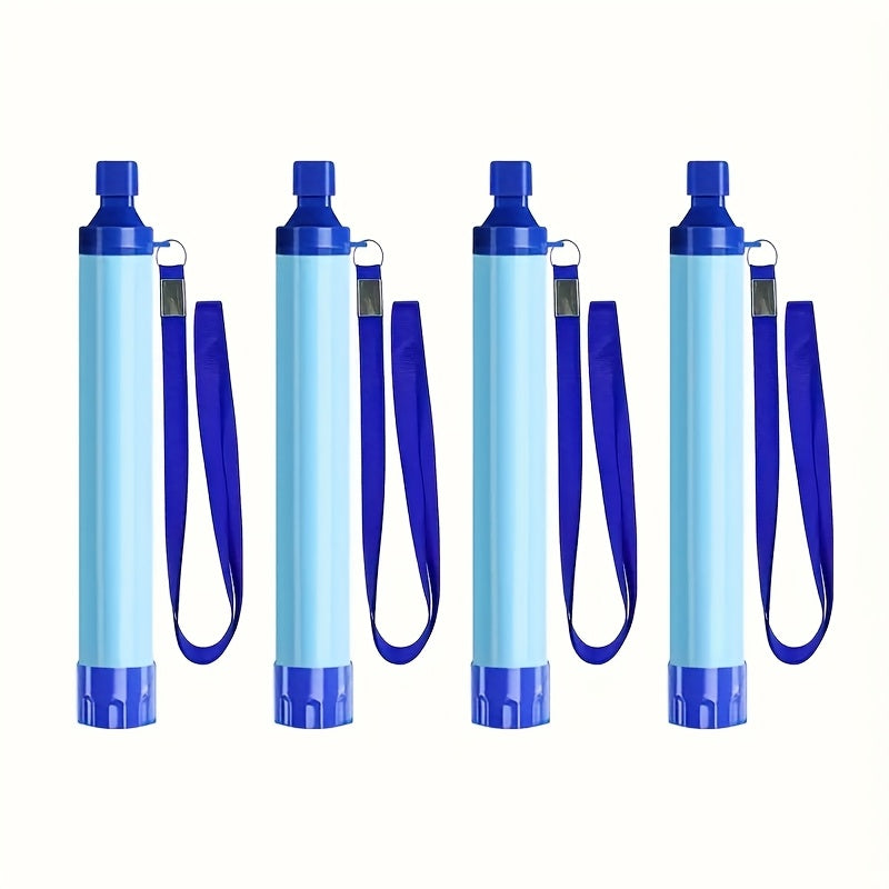 Portable Water Filter Purifier Straw Survival Kit – Durable ABS Filtration Straw with Lanyard & Extension Tube for Camping, Hiking, Backpacking, Travel, Wilderness & Emergency Preparedness – 1/2/4/6 Pack