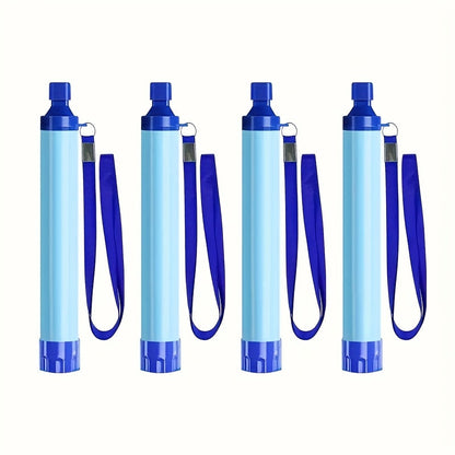Portable Water Filter Purifier Straw Survival Kit – Durable ABS Filtration Straw with Lanyard & Extension Tube for Camping, Hiking, Backpacking, Travel, Wilderness & Emergency Preparedness – 1/2/4/6 Pack