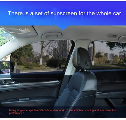 Magnetic Car Sunshade Curtains 4-Piece Set - Black Mesh UV Protection & Heat Insulation, Easy Install on Car Windows & Windshield, Universal Fit for Cars, SUVs & Trucks
