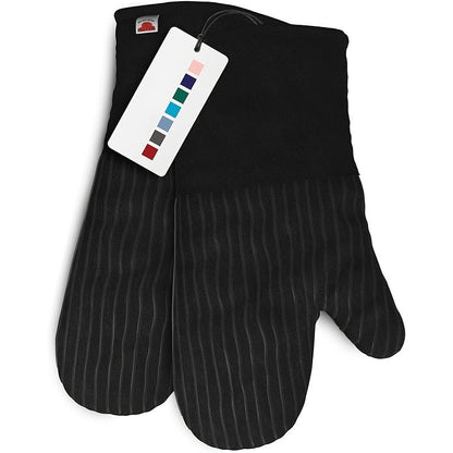 Oven Mitts and Pot Holders Set 6 Piece Heat Resistant Non-Slip Silicone Kitchen Gloves for Baking BBQ Cooking – Includes 1 Pair Mitts & 4 Pot Holders