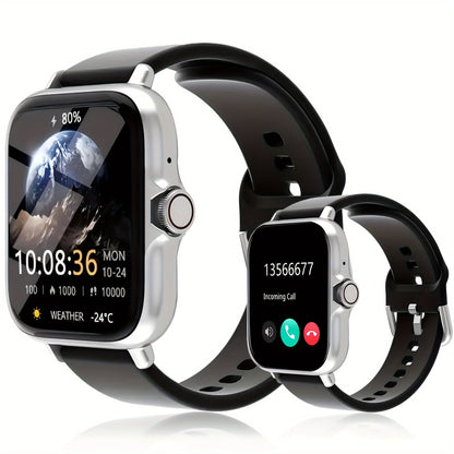 Smart Watch 1.91 Inch AMOLED HD Touchscreen Voice Calling Music Playback Voice Assistant Multiple Sports Modes Compatible with iPhone Android Fitness Tracker Black Pink Yellow Silver