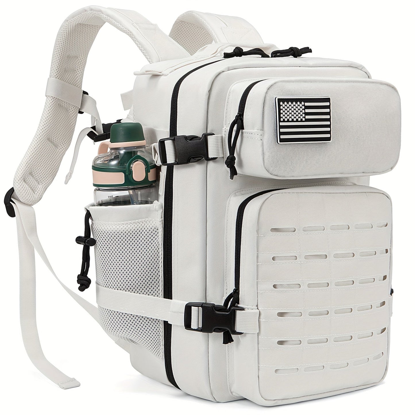25L MOLLE Tactical Laptop Backpack for Men Women – Military Bug Out Bag Hiking Daypack with Dual Cup Holders, 9 Colors, Office & Outdoor Travel Pack
