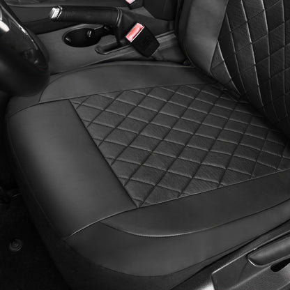 Universal Car Seat Covers Full Set Faux Leather – 5-Seat Front & Rear Bench for SUV, Truck, Jeep & BMW, Fits 40/60 & 50/50 Split, Headrest & Seatbelt Compatible, Scratch-Proof