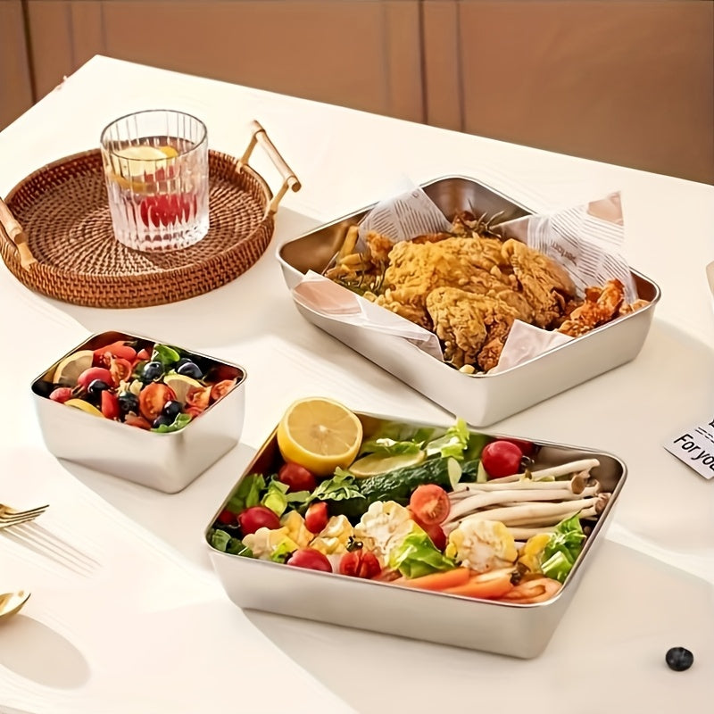 Stainless Steel Food Storage Containers with Lids 5-Pack, Reusable Airtight Meal Prep Containers, Durable Baking Trays for Picnic, Refrigerator Organization & Lunch Prep – BPA-Free Kitchen Storage Set