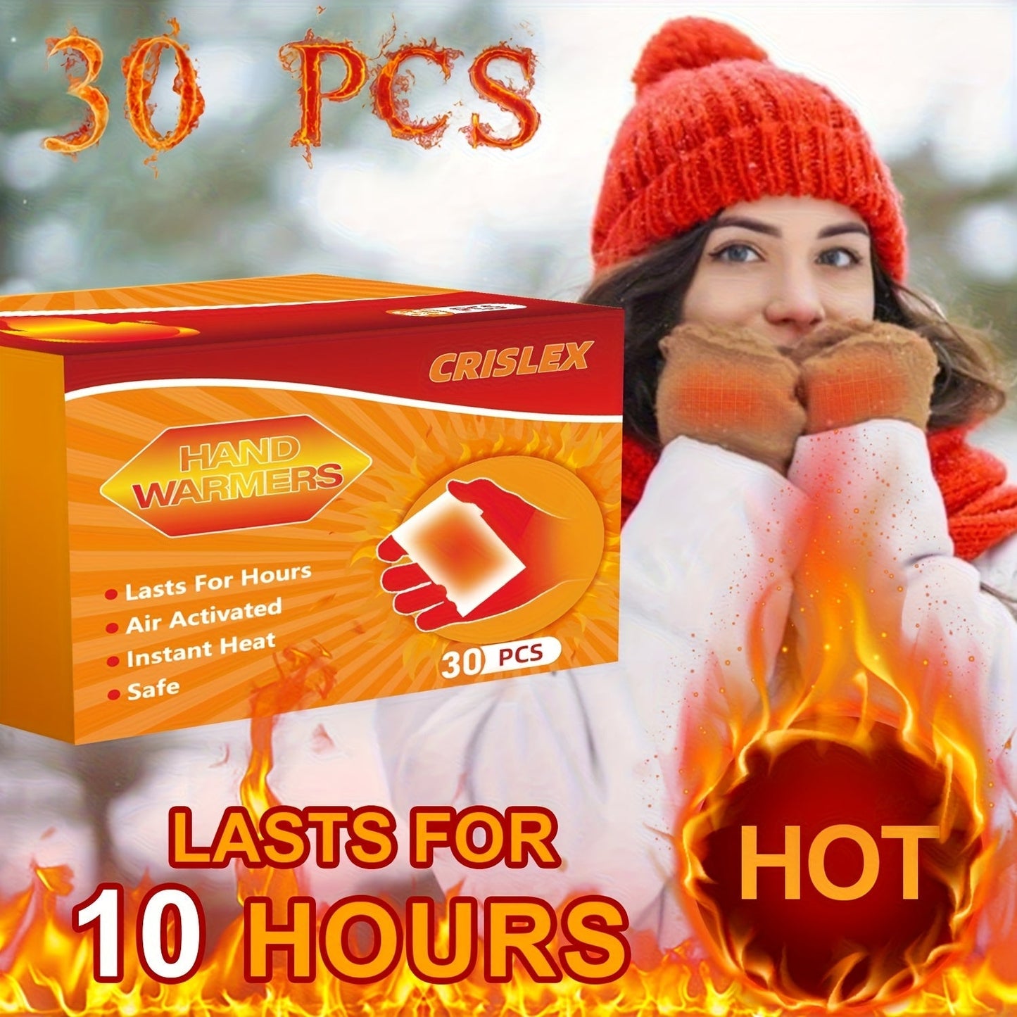 Hand & Body Warmers Air-Activated Up to 10 Hours Heat Ultra Thin Odorless Safe Warmers for Hands Body Toes – Bulk Packs 10 to 280 Count for Camping Hiking Outdoor Winter