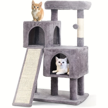 Multi-Level Cat Tree Tower with Scratching Post, Perches & Plush Apartments – Space-Saving Indoor Cat Climbing Frame & Activity Center, Heights 36–80 Inch, 6 Colors