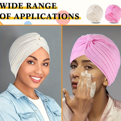 15-Pack Bohemian Turban Head Wraps for Women – Pre-Tied Pleated Head Scarves, Multicolor Twisted Hair Wraps & Beanie Caps, Breathable Ultra-Soft Headbands for Chemo, Hair Loss & Everyday Style