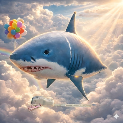 RC Flying Shark Inflatable Balloon Toy Remote Control Gliding Fish Hovers Mid-Air 57 Inch Indoor Outdoor Kids Teens Birthday Christmas Halloween Gift Blue Shark Orange Clownfish