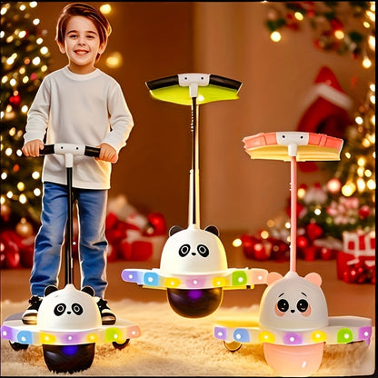Pogo Ball with Colorful LED Light – Balance Coordination Bounce Toy for Kids & Adults Up to 200lb, Trick Pop Ball Jumper for Indoor Outdoor Play, Gift for Boys & Girls, Pink & Black