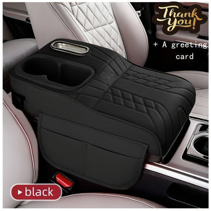 Car Center Console Tray Organizer Raised Design Tissue Box Holder Cup Holder Non-Slip Storage Mat Universal Fit 6 Colors Black Orange Red Brown Beige