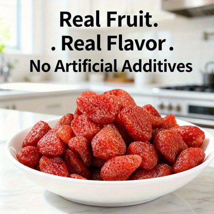 Dried Strawberries Snack 3 Bags Pack Low Sugar Natural Gluten-Free Vegan Fruit Snack Office Parties Holidays Gift