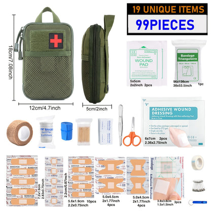 Professional First Aid Kit 399 Piece & 99 Piece Survival Gear Emergency Kit for Hiking Camping Hunting Car Travel – Includes Scissors Tweezers Splints – Gift for Men