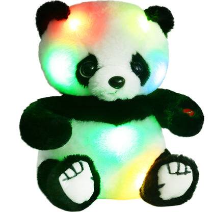 Light Up Panda Stuffed Animal 8 & 12 Inch – Cute Panda Bear Plush Toy with LED Glow Light, Soft Hugging Plushie Gift for Kids Boys Girls, Birthday Christmas Holiday Home Decor