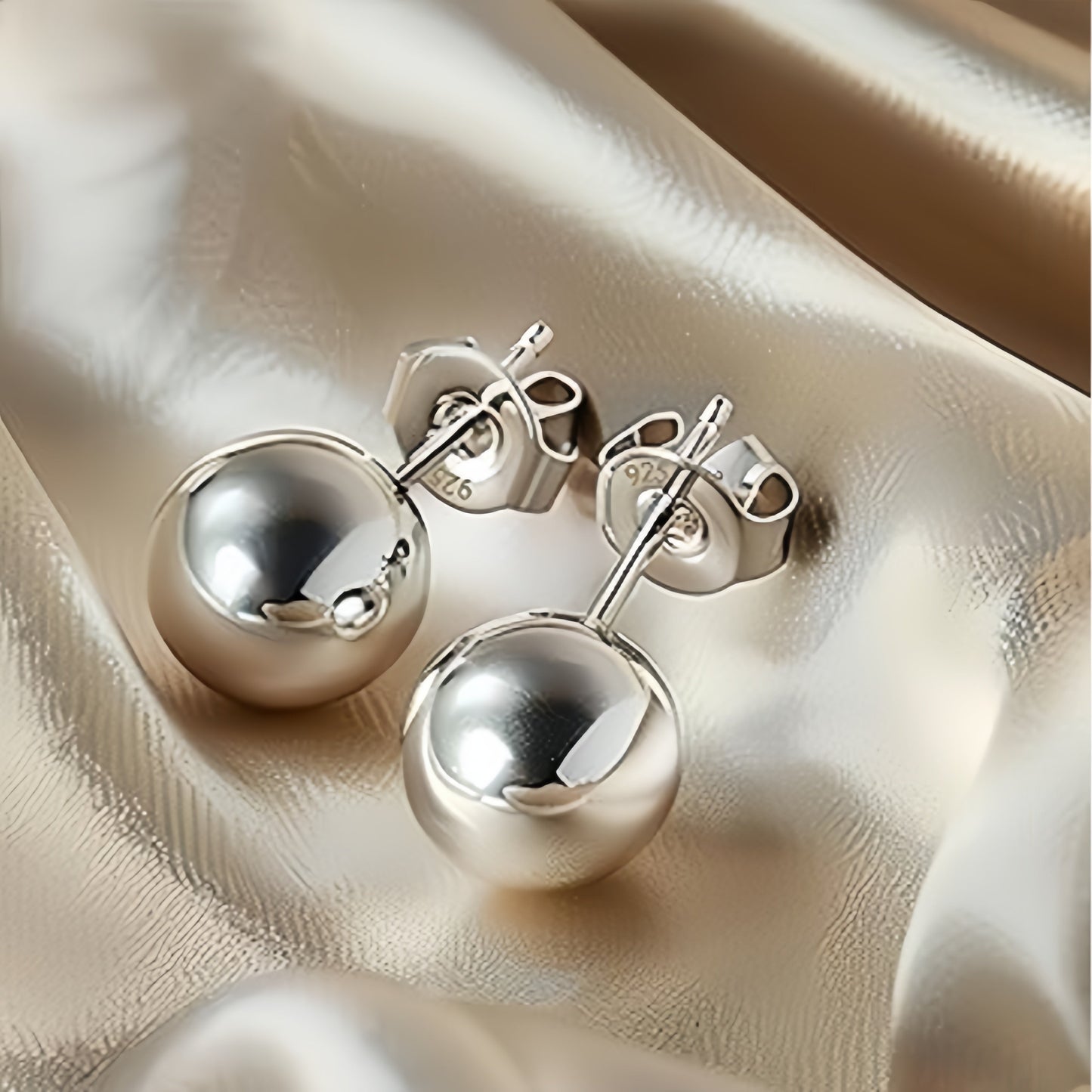 S925 Sterling Silver Stud Earrings 10mm Minimalist Simple Design Hypoallergenic Daily Wear Ear Piercing Jewelry for Women Girls Gift