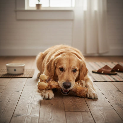 Long-Lasting Beef Bone Dog Chews Large Beef Flavor Chew Bones for Medium and Large Dogs Natural Daily Reward Treats for Indoor and Outdoor Snack Time Pet Dental Chews