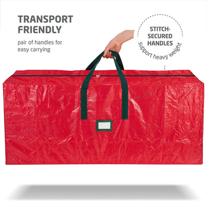 Christmas Tree Storage Bag for 7.5ft Trees – Heavy Duty Extra Large Xmas Holiday Tree Bag with Dual Zippers, Reinforced Handles & Wide Opening for Easy Storage, Red