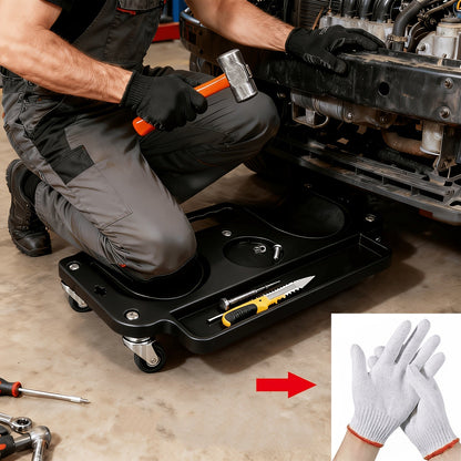 Rolling Knee Creeper Pad with Built-In Tool Tray – ABS High-Impact Frame, Cushioned Kneeling Pad for Mechanics, Carpenters, Flooring & Car Repairs – Multi-Color Automotive Repair Aid & Workshop Gift