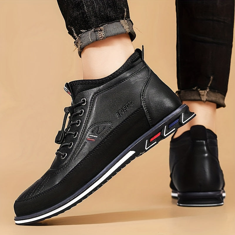 Men's High Top Business Casual Dress Shoes – Lace-Up Formal Oxford Sneakers for Office & Suit, 13 Colors, US Sizes 6.5–13.5