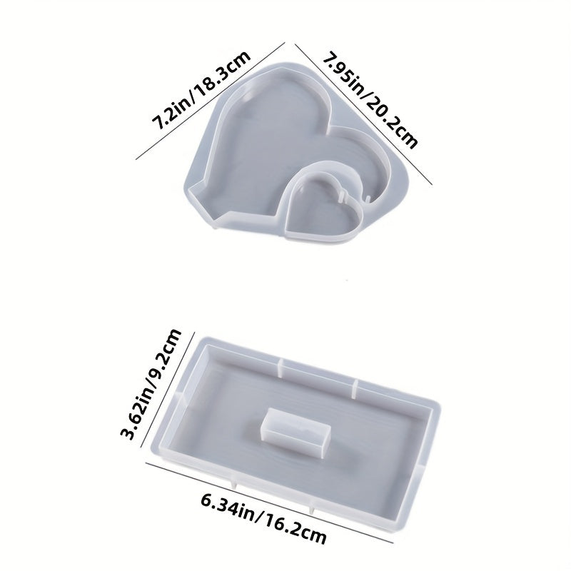 Large Heart Resin Silicone Casting Mold DIY Photo Frame Heart Shape Mold for Home Decoration Wedding Ornament Graduation Souvenir Resin Art Epoxy Casting Craft Mold Gift Making