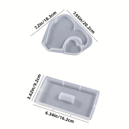Large Heart Resin Silicone Casting Mold DIY Photo Frame Heart Shape Mold for Home Decoration Wedding Ornament Graduation Souvenir Resin Art Epoxy Casting Craft Mold Gift Making