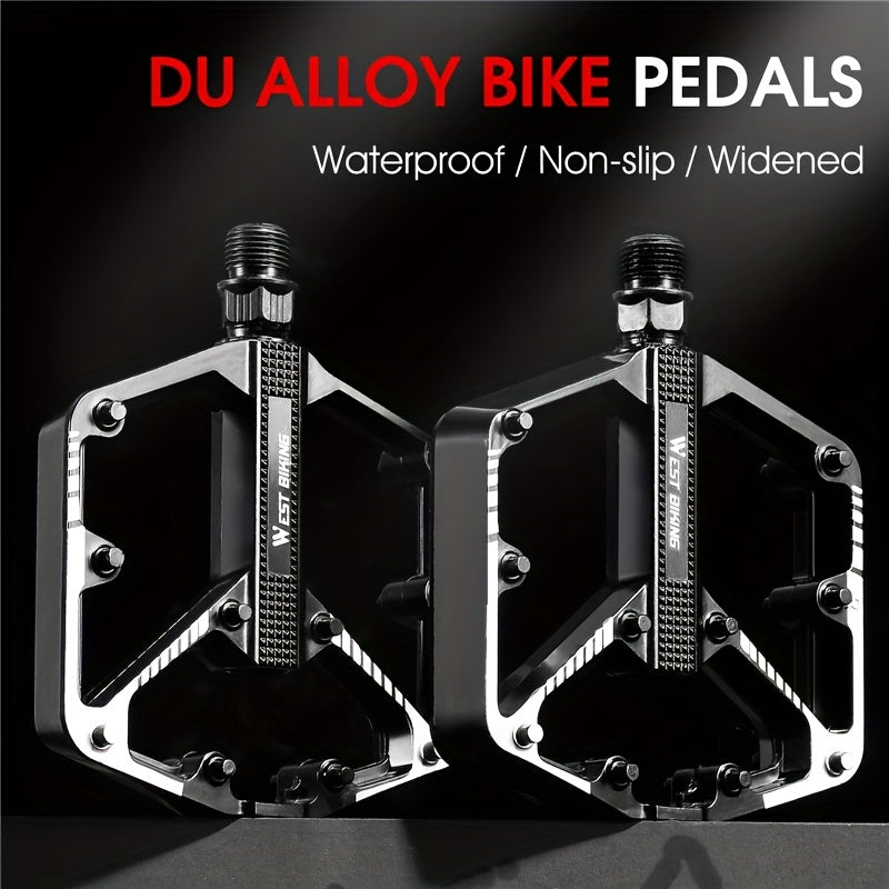 Aluminum Alloy Bike Pedals 3 Bearings Non-Slip Lightweight Bicycle Pedals with Hexagonal Sleeve for Mountain Bikes & Road Bikes – Easy Install, Durable Multi-Color Cycling Accessories, 1 Pair