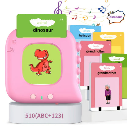 Talking Flash Cards for Preschoolers Ages 3-6 – 224 to 510 Words Language Learning Device, Speech Therapy Sensory Educational Toy for Autism, Boys & Girls, Blue Green Pink
