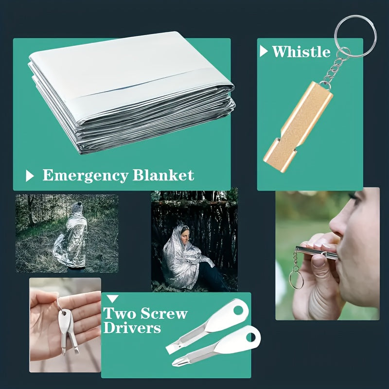 36-Piece Outdoor Survival Kit - Emergency Camping Gear Set with First Aid Tools for Hiking, Backpacking, Adventure & Wilderness Survival, Great Gift for Outdoor Enthusiasts