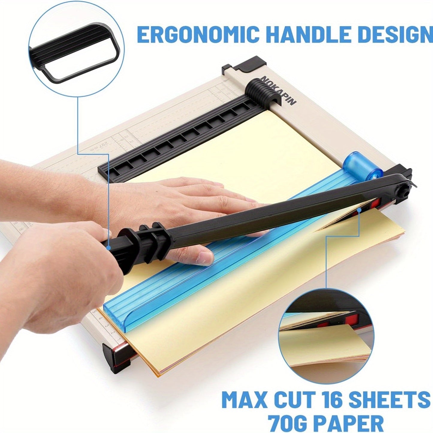 12 Inch Heavy-Duty Guillotine Paper Cutter Trimmer with Safety Guard Corner Rounder Precise Grid for Photos Cardstock Scrapbook Office Documents Craft Cutting Tool
