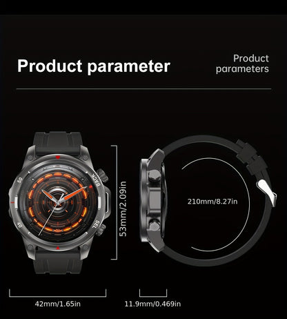 GPS Smartwatch for Men – 360×360 HD Screen, AI Voice, Wireless Calling, NFC, Compass, LED Lighting, Motion Trajectory, Outdoor Sport Fitness Tracker, Father's Day Gift