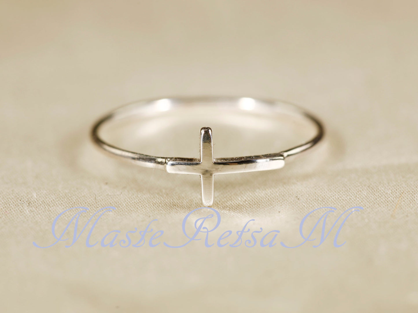 Handmade 925 Sterling Silver Cross Ring Christian Faith Jewelry US Standard Sizes Artisan Crafted Thin Band Daily Wear Religious Gift