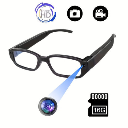 1080P HD Video Glasses Camera with TF Card Slot – Portable Digital Recorder, USB Powered, No Driver Required, for Sports, Outdoor Activities & Meetings, Includes 32GB TF Card