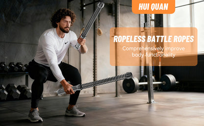 Cordless Battle Rope 2-Piece Set for Home Gym Arm Strength Aerobic Cardio Muscle Training Low-Impact Workout Fitness Equipment for Men and Women