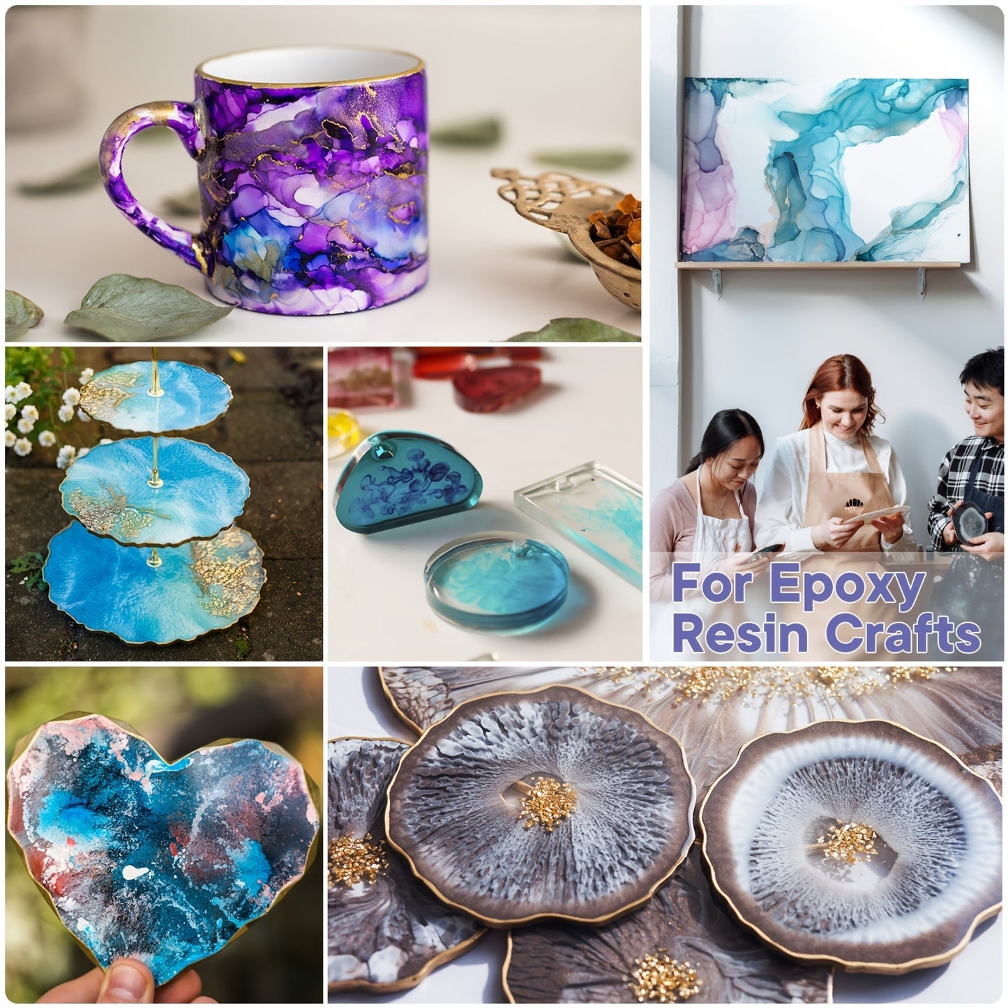 Alcohol Ink Set 24 Colors 10ml – High-Concentration Resin Dye for Epoxy Resin Art, Tumblers, Coasters, Fluid Painting & Crafts, Fast-Drying Acid-Free Pigment