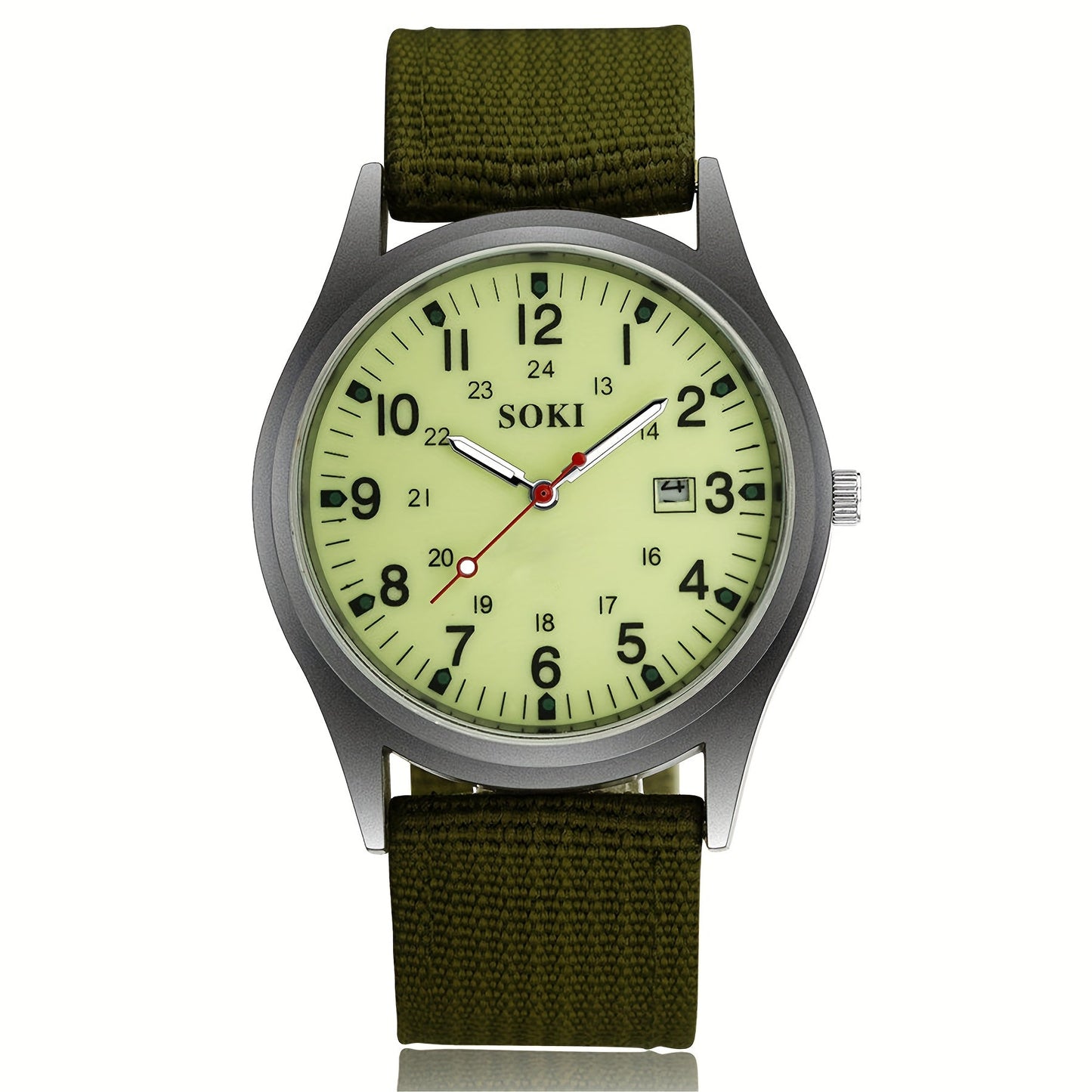 Men's Outdoor Sports Quartz Watch with Nylon Strap – Luminous Dial 24-Hour Military Scale Calendar Function, Lightweight Alloy Case, Multiple Colors Available, Casual Business Adventure Gift Watch for Men