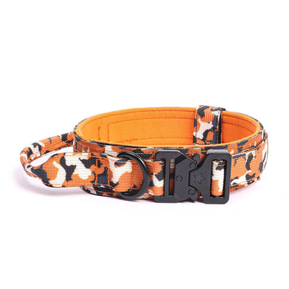 Heavy Duty Tactical Dog Collar with Handle & Quick-Release Metal Buckle – 1.8" Wide Nylon Collar for Medium & Large Dogs, Ideal for Training, Agility, Outdoor & Search & Rescue