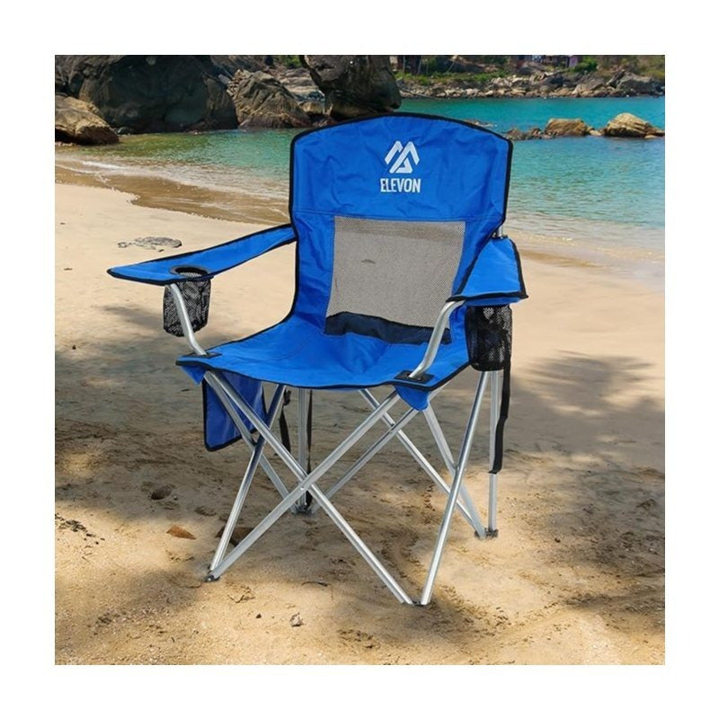 Folding Camping Chair with Tilting Canopy Sunshade – 225LBS Capacity, 22.8" Wide Seat, Mesh Cup Holder & Carry Bag, Portable Beach Lawn Chair for Camping, Hiking & Outdoor Events – 9 Color Options