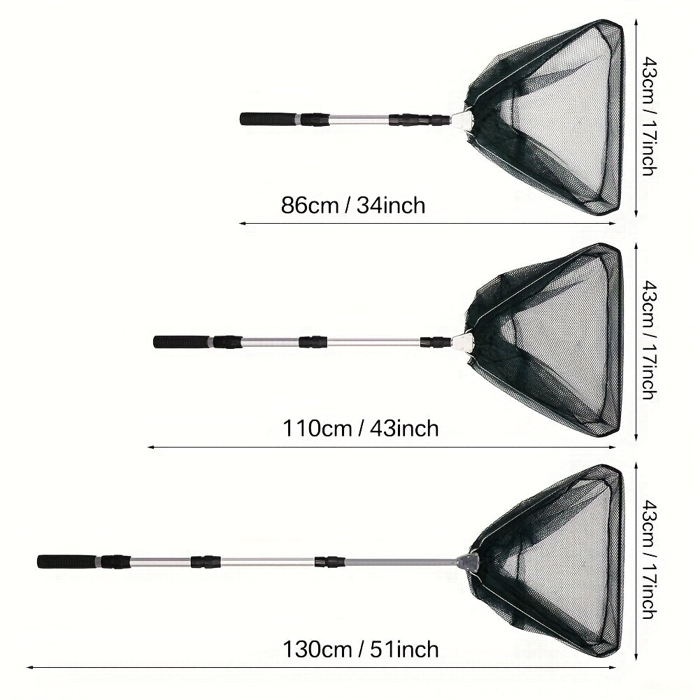 Foldable Telescoping Fishing Landing Net with Aluminum Alloy Frame – Extendable Handle 21.7–75 Inch for Bass, Trout & Fly Fishing, Professional Portable Collapsible Fish Net