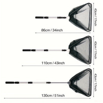 Foldable Telescoping Fishing Landing Net with Aluminum Alloy Frame – Extendable Handle 21.7–75 Inch for Bass, Trout & Fly Fishing, Professional Portable Collapsible Fish Net